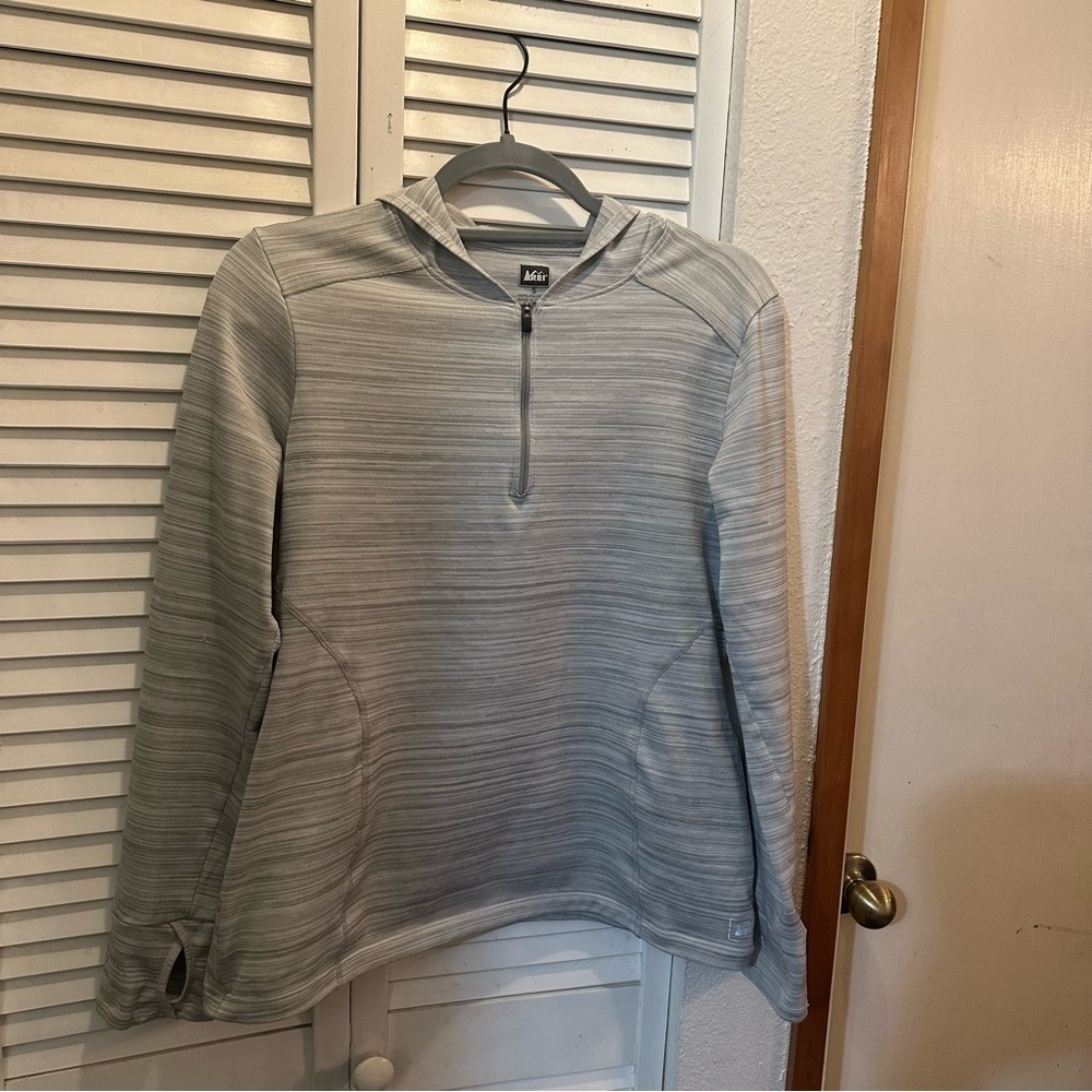 REI Gray Zip Up Sweater Casual Versatile
